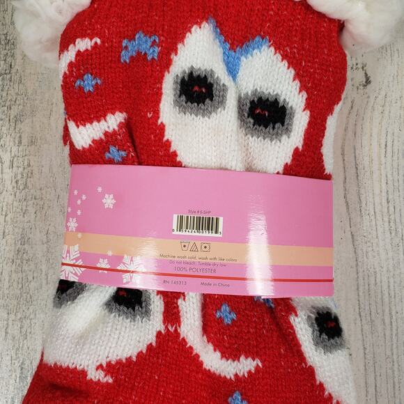 NWT Mari Clare Sherpa Lined Knit Winter Owl Moon Star No-Slip Slipper Socks - Picture 5 of 5